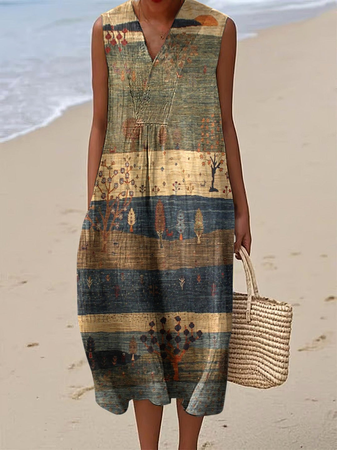 Madison | Women's Elegant Midi Dress - Army Green