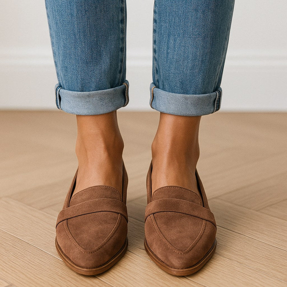 Madison | Women's Gray Suede Loafers with Low Heel - image 2