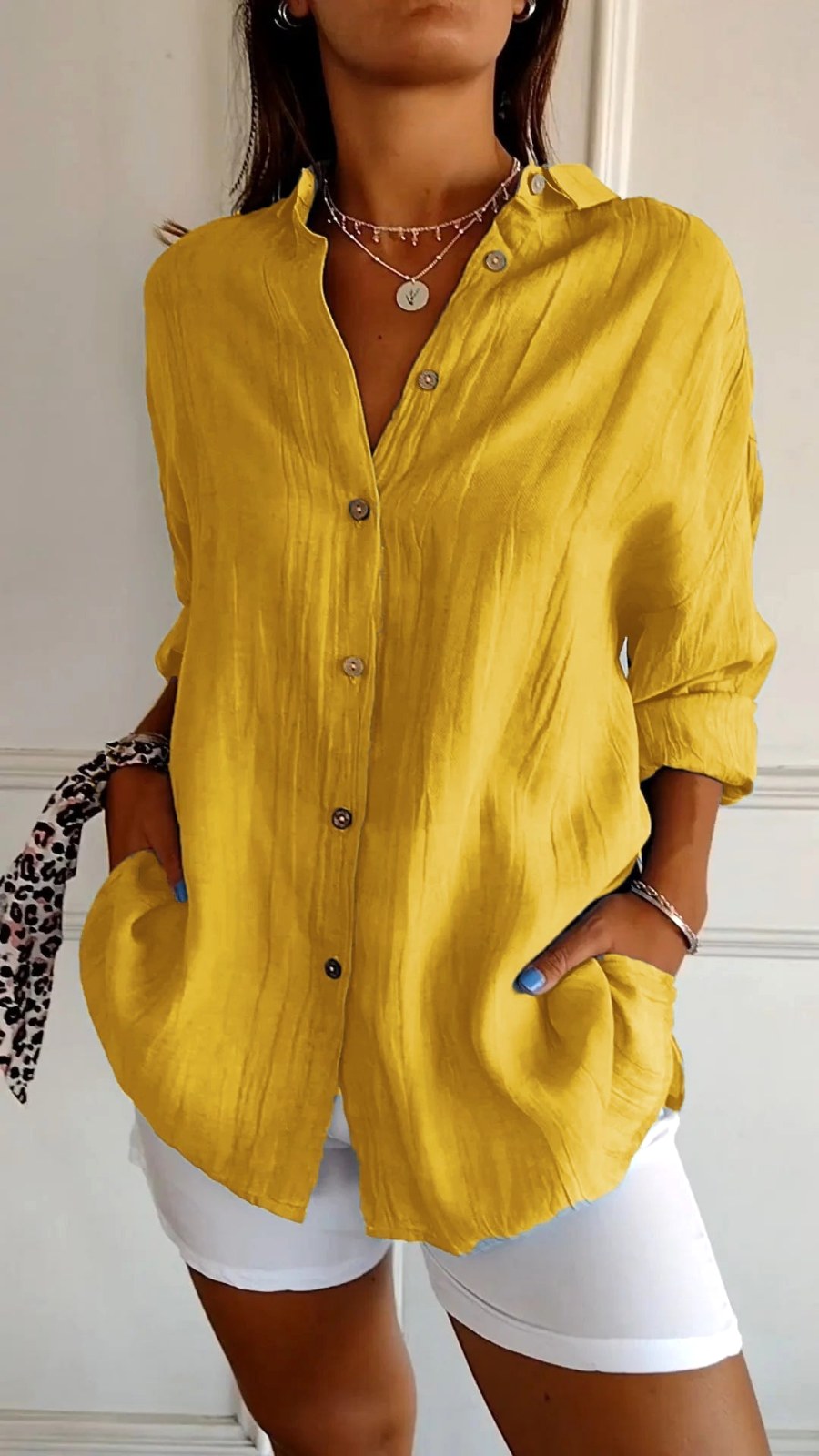 Madison | Women's Linen Button-Down Shirt - Teal Blue