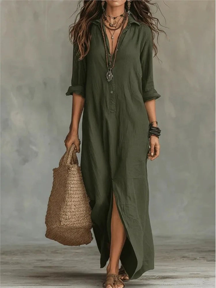 Madison | Women's Linen Long Shirt Dress - image 6