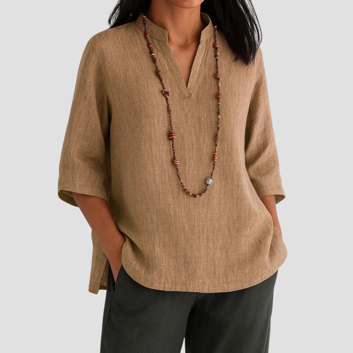 Madison | Women's Relaxed Lightweight Blouse - Brown
