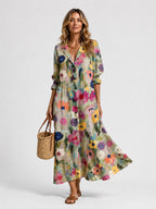 Maisie | Women's Printed Shirt Dress, Relaxed-Fit Everyday Dress | Animated Apparel | Orange