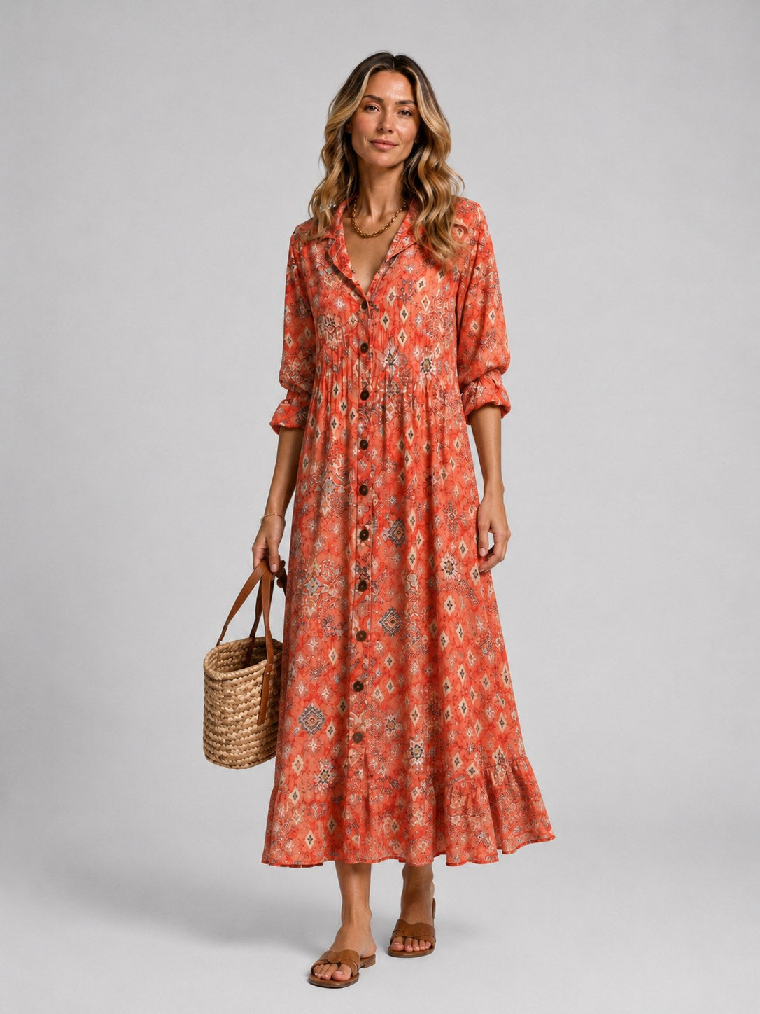 Maisie | Women's Printed Shirt Dress, Relaxed-Fit Everyday Dress | Animated Apparel