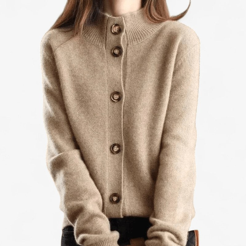 Mallory | Women's Cashmere Cardigan, Classic Button-Front Cardigan | Animated Apparel