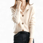Mallory | Women's Cashmere Cardigan, Classic Button-Front Cardigan | Animated Apparel