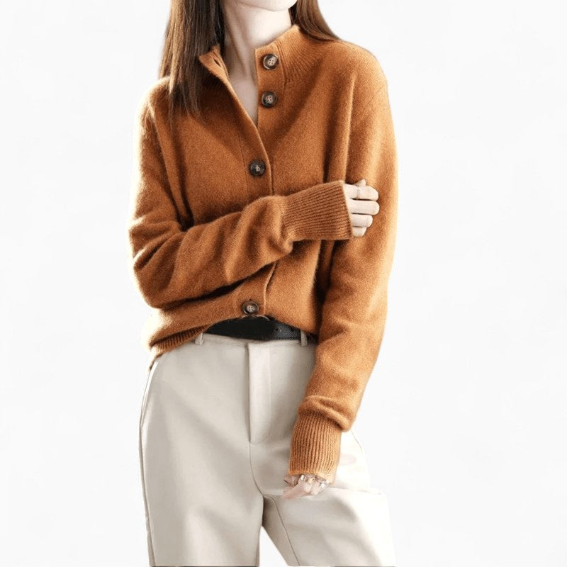 Mallory | Women's Cashmere Cardigan, Classic Button-Front Cardigan | Animated Apparel