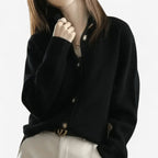Mallory | Women's Cashmere Cardigan, Classic Button-Front Cardigan | Animated Apparel