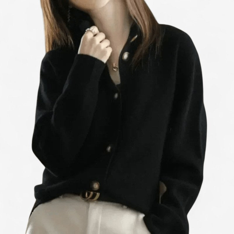 Mallory | Women's Cashmere Cardigan, Classic Button-Front Cardigan | Animated Apparel