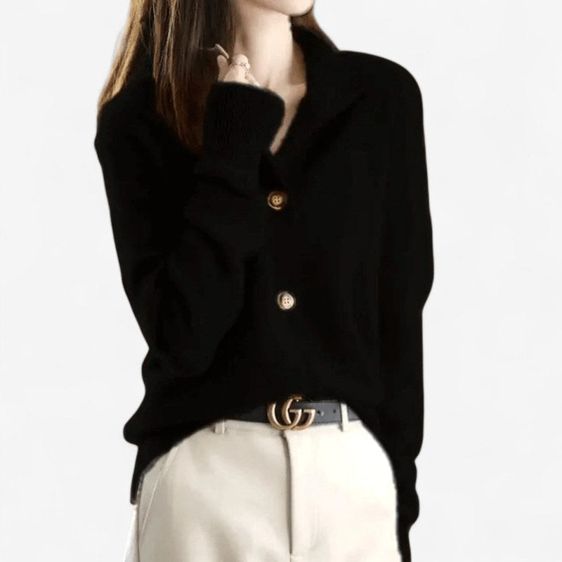Mallory | Women's Cashmere Cardigan, Classic Button-Front Cardigan | Animated Apparel