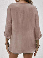 Mallory | Women's V-Neck Button-Front Blouse Top - image 10