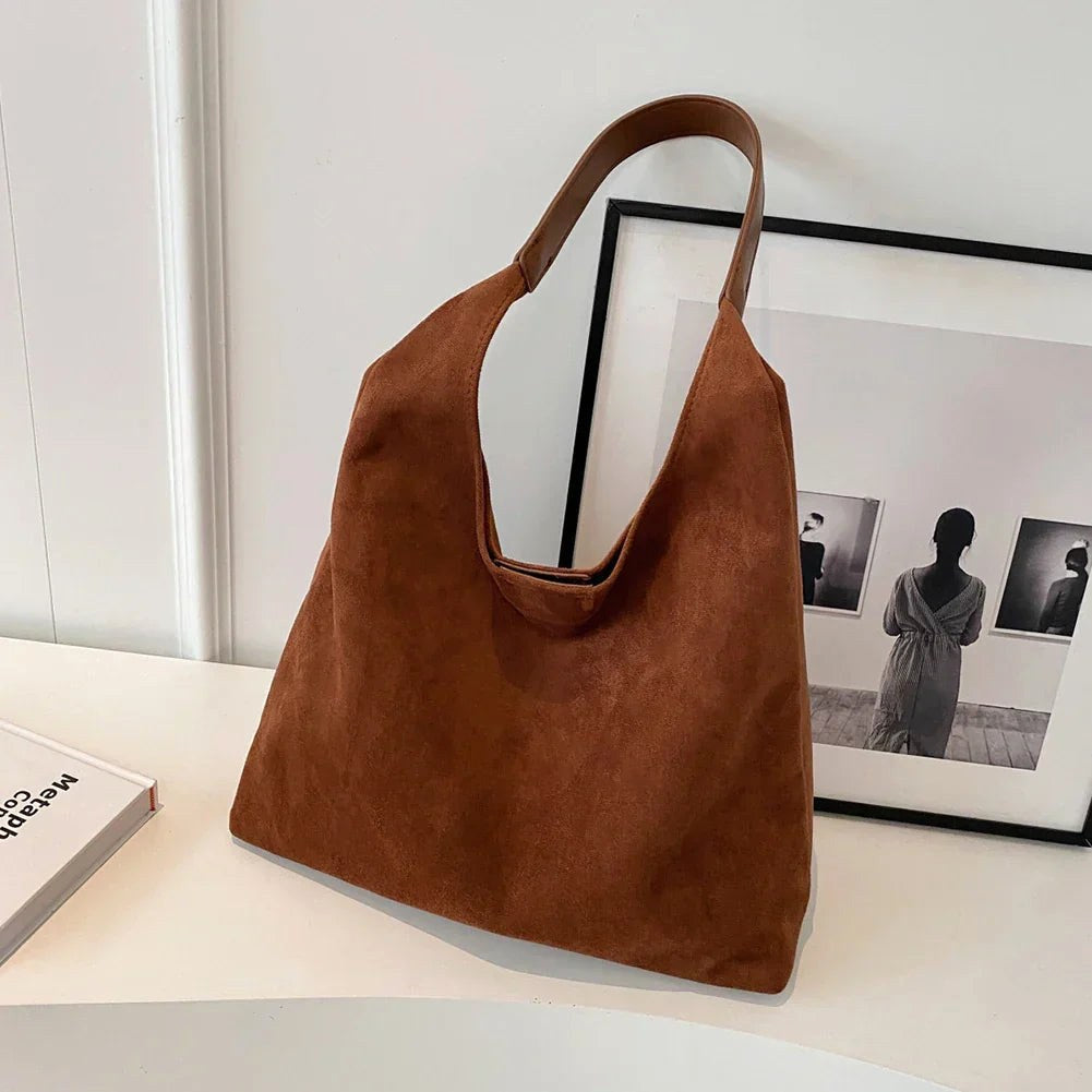 Manon | Women's Relaxed Shoulder Tote Bag, Spacious Travel Tote | Animated Apparel | Brown
