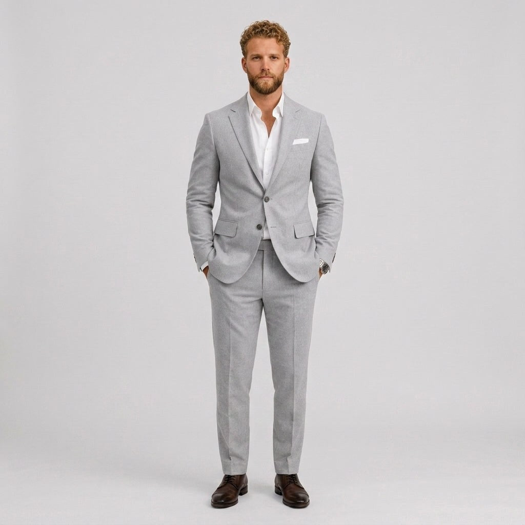 Eli | Men's Slim-Fit Linen Suit, Tailored Two-Piece Suit | Animated Apparel