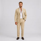 Eli | Men's Slim-Fit Linen Suit, Tailored Two-Piece Suit | Animated Apparel