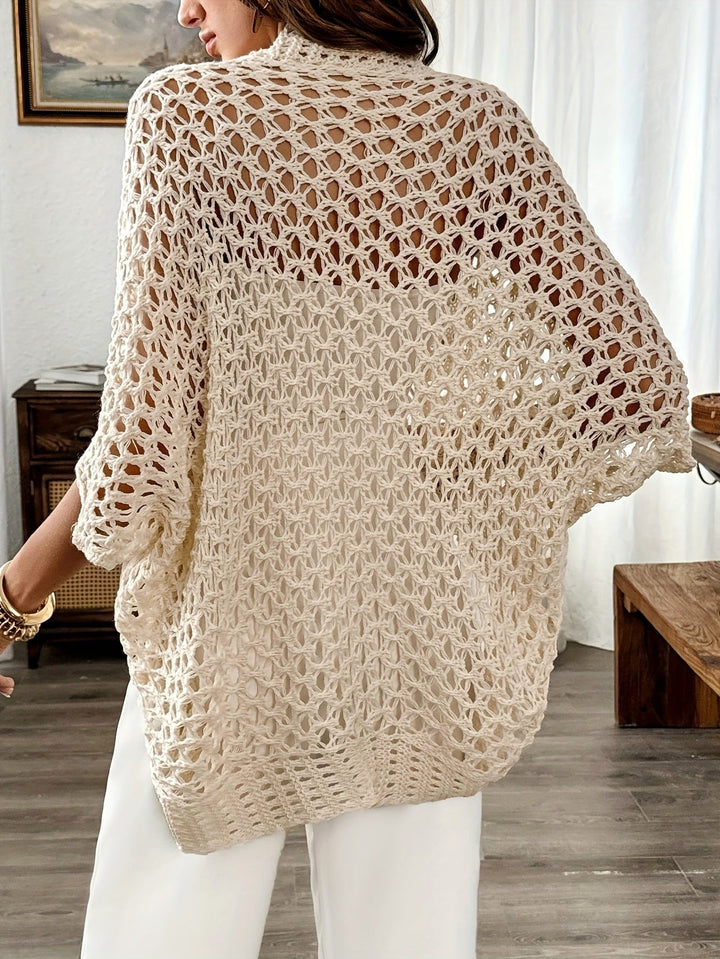 Maren | Women's Open-Front Crochet Knit Cardigan - image 4