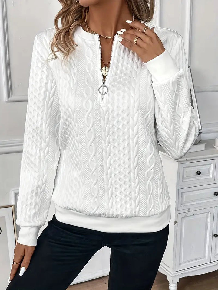 Margot | Women's Quarter-Zip Knit Jumper, Cosy Everyday Jumper | Animated Apparel | Grey