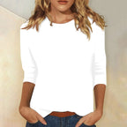 Margot | Women's Relaxed Fit Long Sleeve Top, Round Neck Everyday Top | Animated Apparel