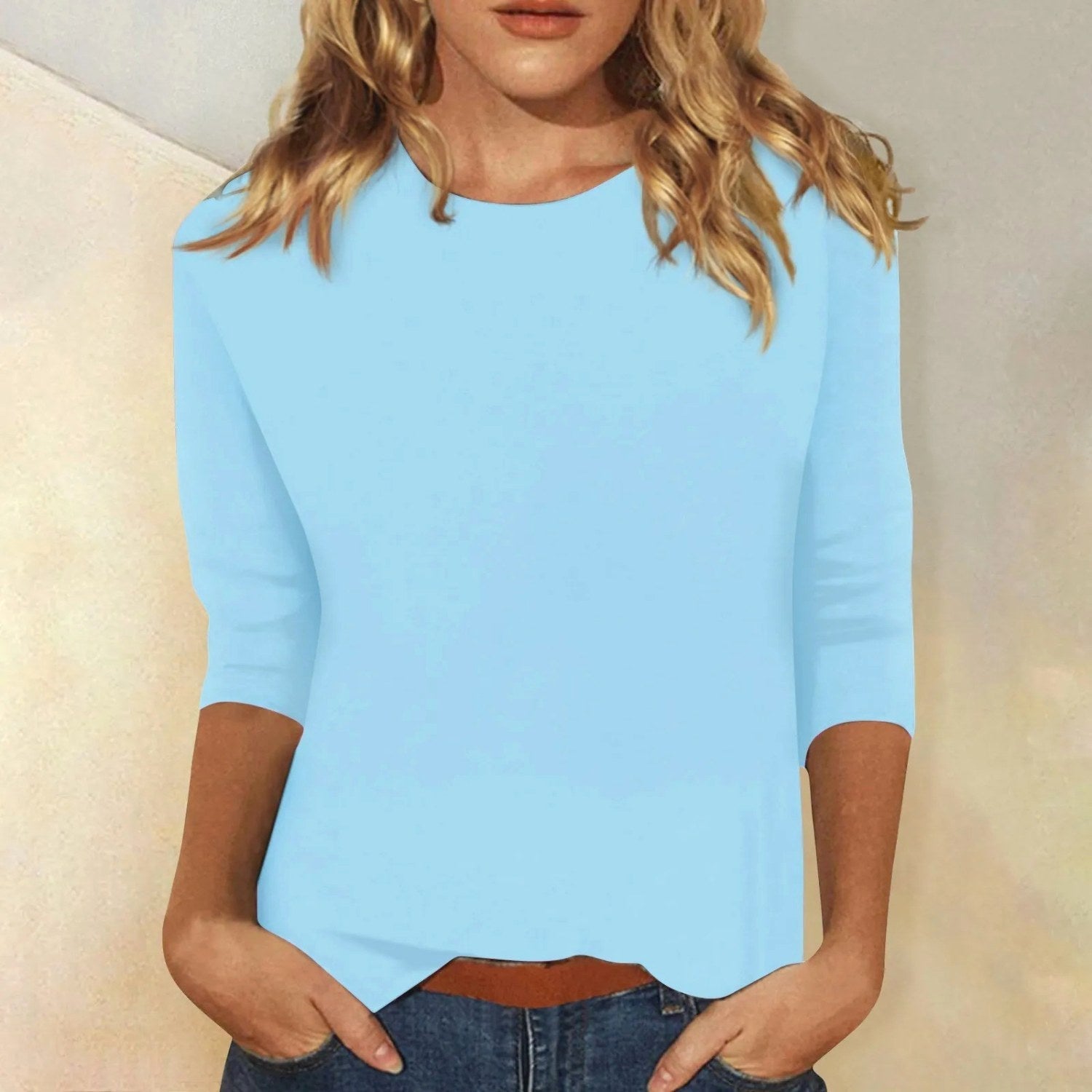 Margot | Women's Relaxed Fit Long Sleeve Top, Round Neck Everyday Top | Animated Apparel