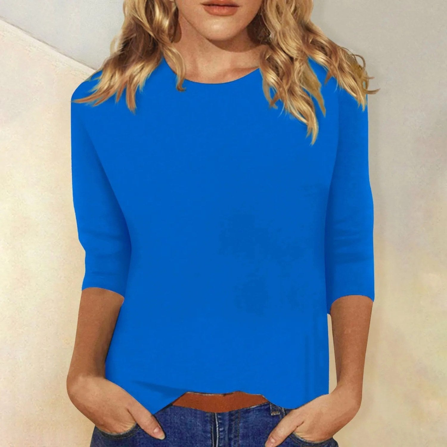 Margot | Women's Relaxed Fit Long Sleeve Top, Round Neck Everyday Top | Animated Apparel