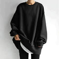 Marianne | Women's Oversized Crew Neck Tunic Sweater, Drop Shoulder Knitwear | Animated Apparel | Black