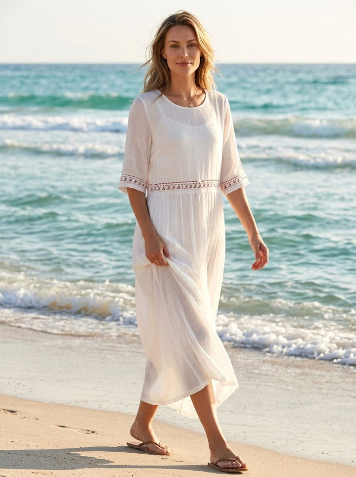 Maribel | Women's Cotton Midi Dress - image 1