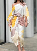 Mariska | Women's One Shoulder Midi Dress - image 6