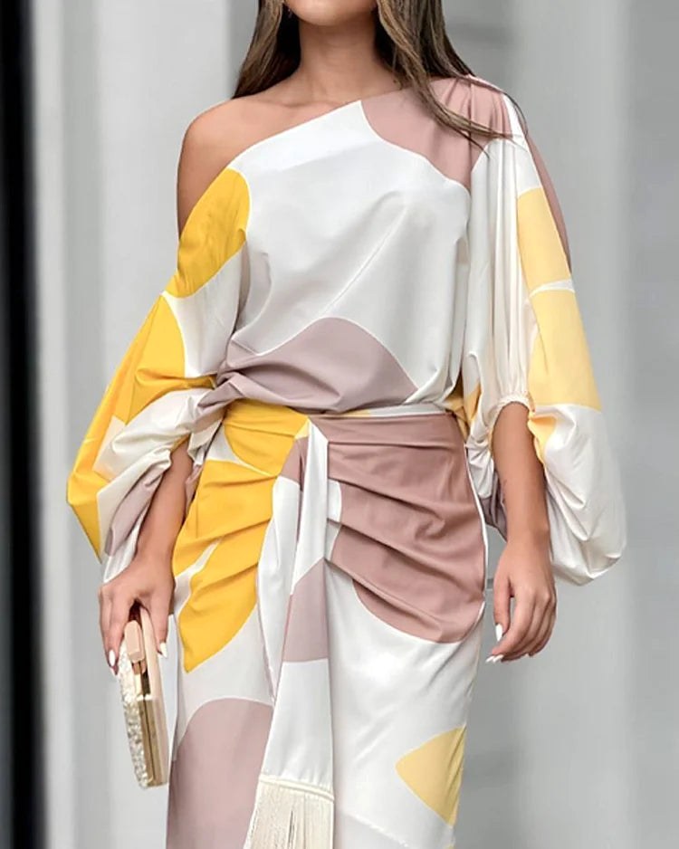 Mariska | Women's One Shoulder Midi Dress - image 7