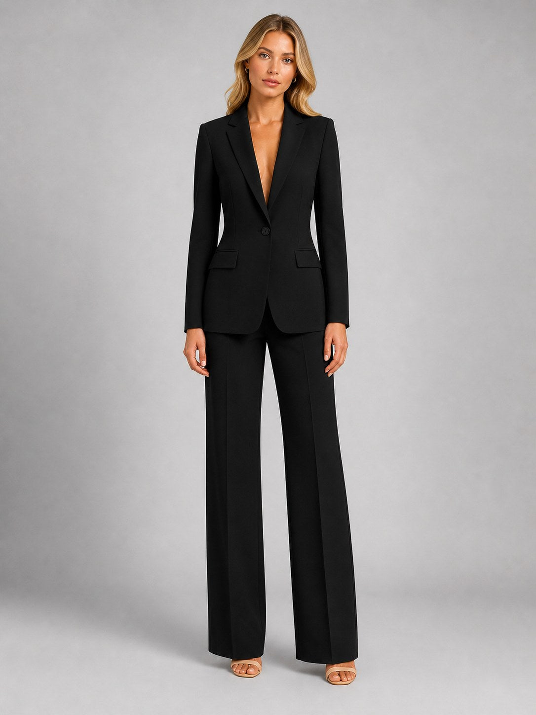 Martha | Women's Tailored Blazer and Wide-Leg Trousers Set, Smart Occasion Suit | Animated Apparel | Pink