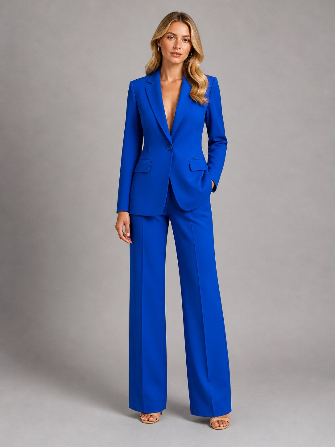 Martha | Women's Tailored Blazer and Wide-Leg Trousers Set, Smart Occasion Suit | Animated Apparel | Yellow