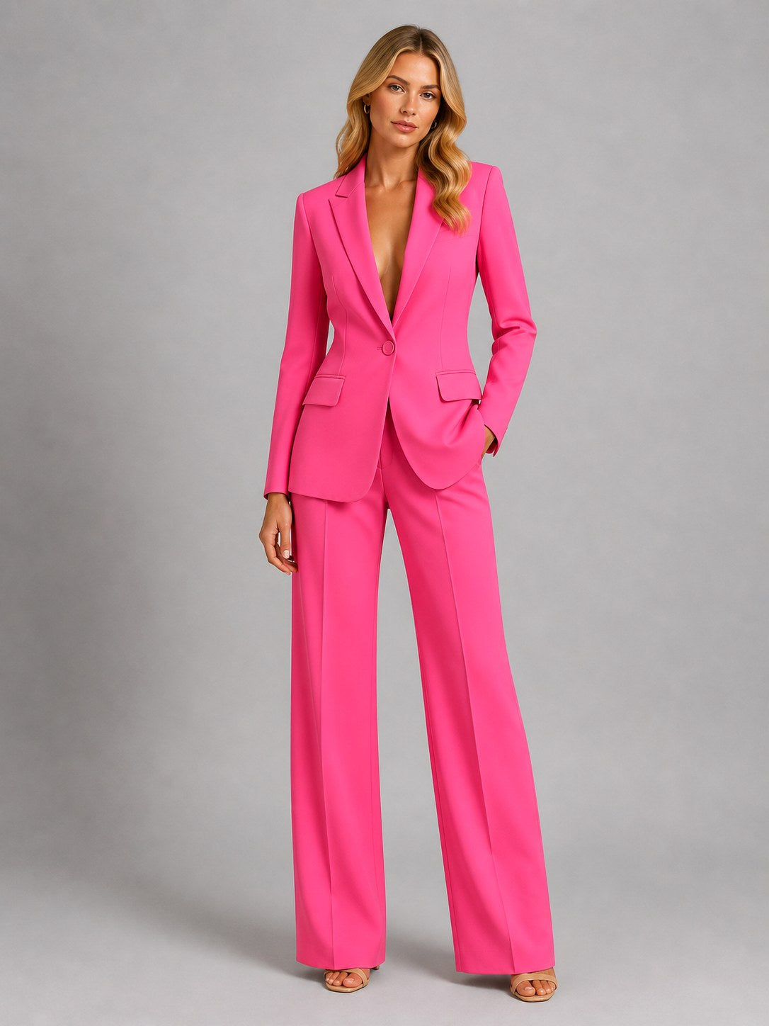 Martha | Women's Tailored Blazer and Wide-Leg Trousers Set, Smart Occasion Suit | Animated Apparel