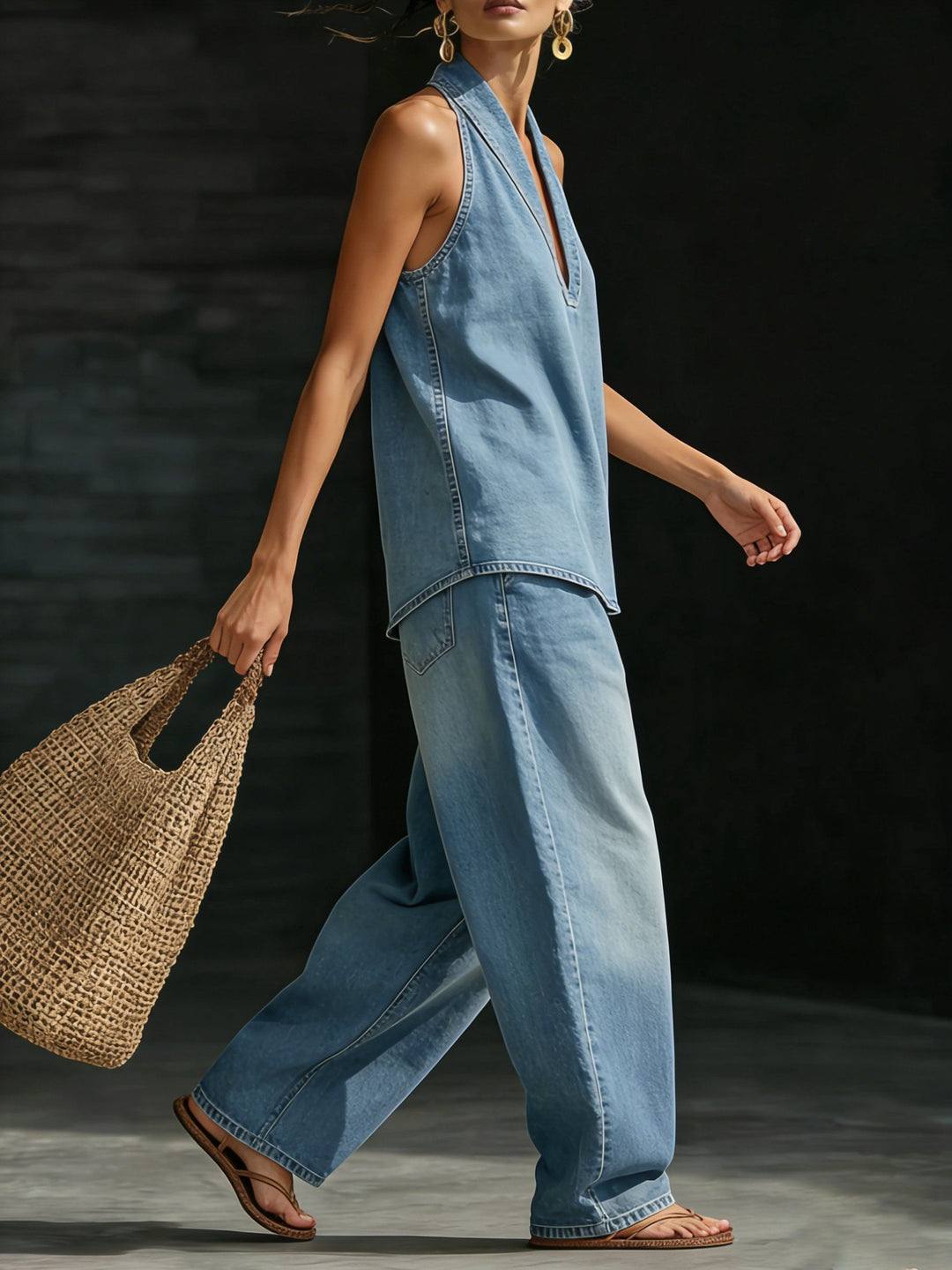 Mary | Women's Casual Denim Two-Piece Set - image 4