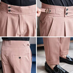 Mason | Men's Double-Pleat High-Waist Trousers, Tailored Tapered Trousers | Animated Apparel