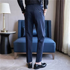 Mason | Men's Double-Pleat High-Waist Trousers, Tailored Tapered Trousers | Animated Apparel