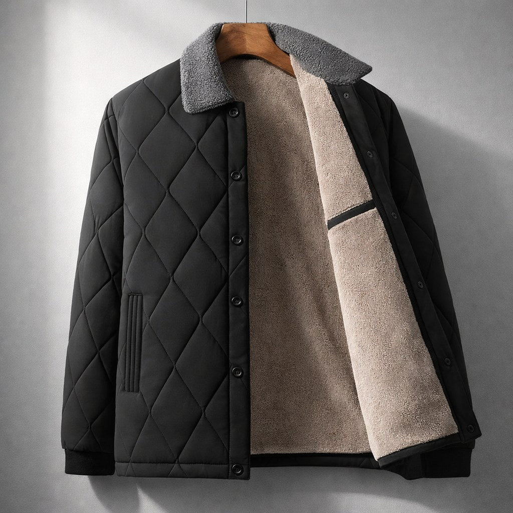 Mason | Men's Quilted Fleece Jacket, Warm Autumn Jacket | Animated Apparel