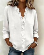 Matilda | Women's Lightweight V-Neck Blouse - White