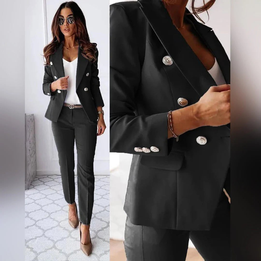 Matilda | Women's Slim-Fit Two-Piece Suit, Double-Breasted Blazer Suit | Animated Apparel