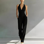 Evelyn | Women's Wide-Leg Jumpsuit with Wrap Front, V-Neck Two-Piece Set | Animated Apparel