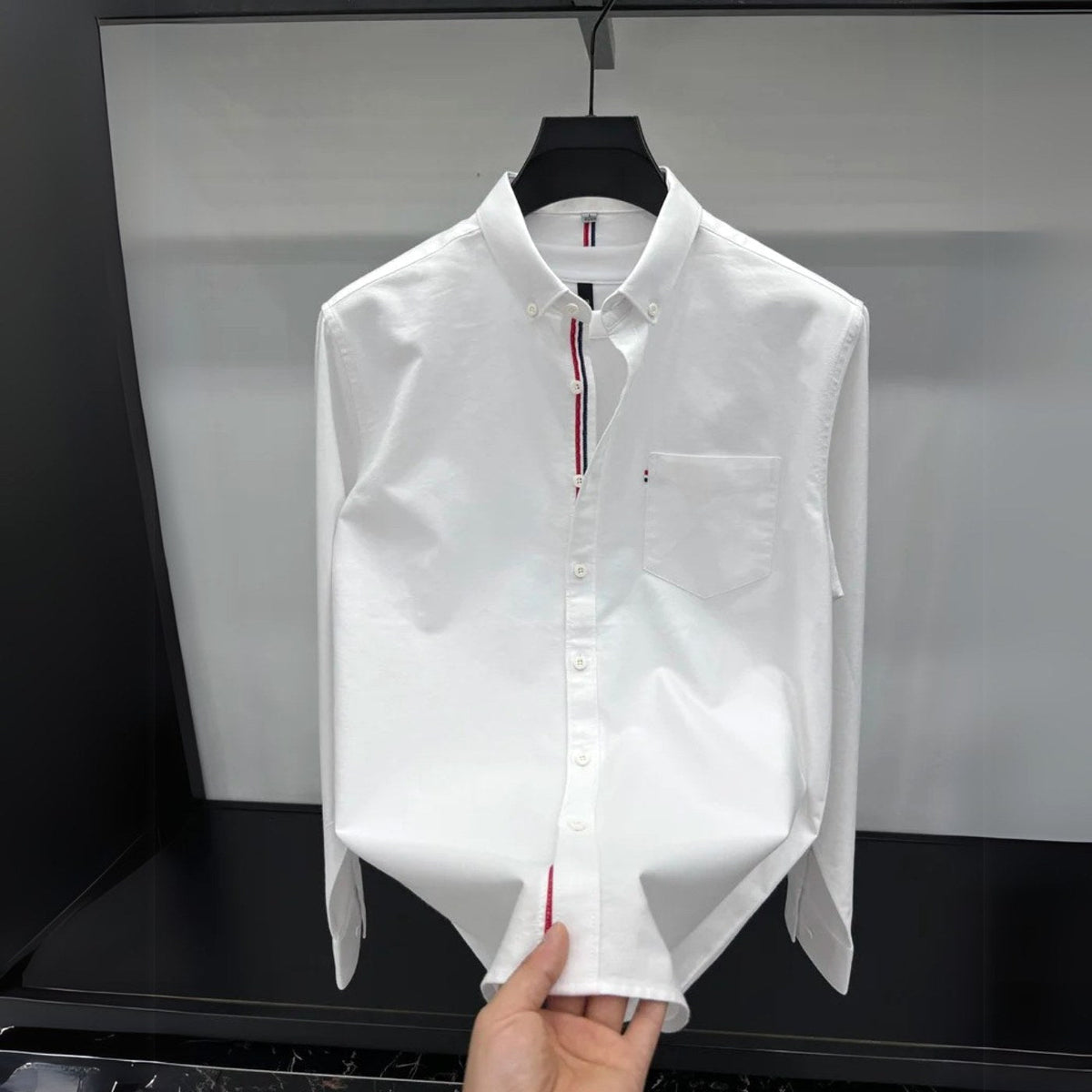 Asher | Men's Oxford Button-Down Shirt, Long-Sleeve Smart Casual Shirt | Animated Apparel