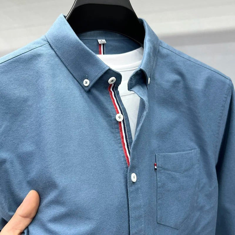 Asher | Men's Oxford Button-Down Shirt, Long-Sleeve Smart Casual Shirt | Animated Apparel