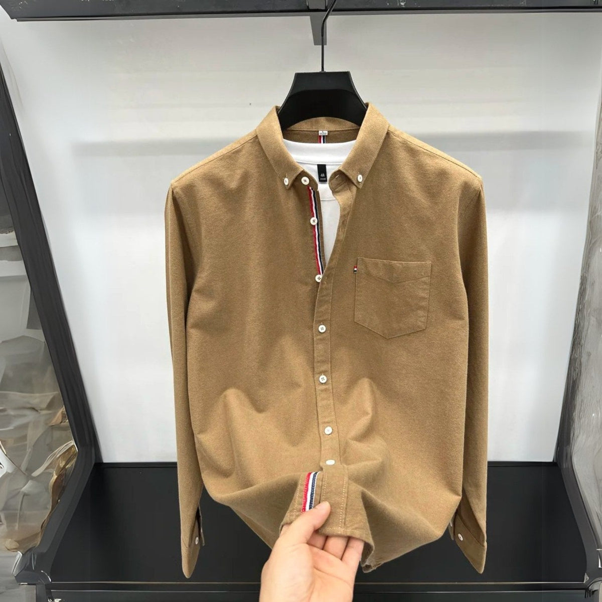 Asher | Men's Oxford Button-Down Shirt, Long-Sleeve Smart Casual Shirt | Animated Apparel