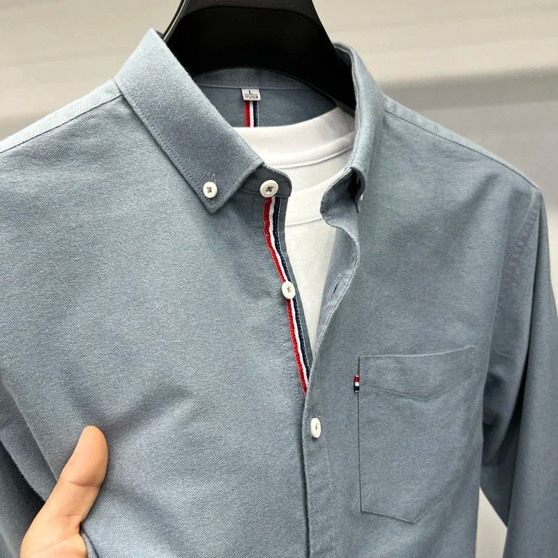 Asher | Men's Oxford Button-Down Shirt, Long-Sleeve Smart Casual Shirt | Animated Apparel