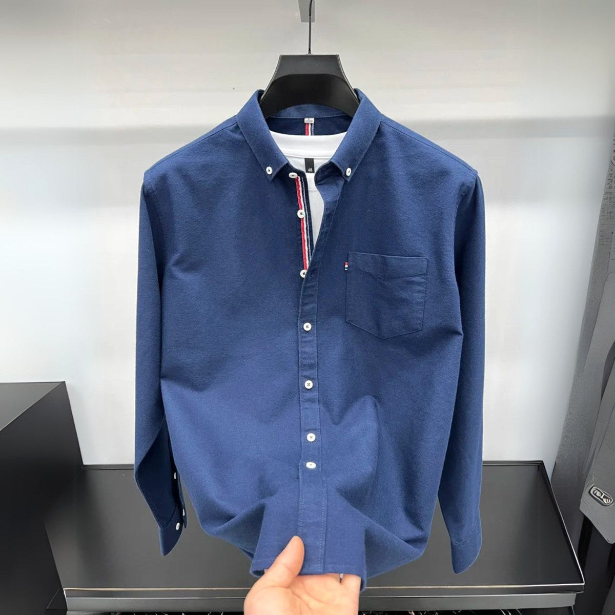 Asher | Men's Oxford Button-Down Shirt, Long-Sleeve Smart Casual Shirt | Animated Apparel