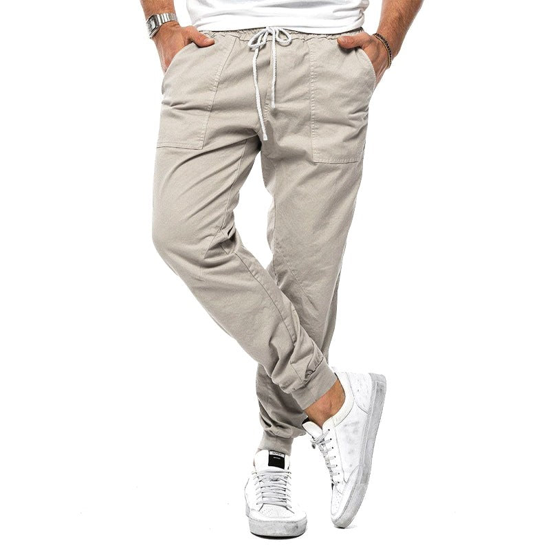 Max | Men's Slim-Fit Jogger Trousers, Drawstring Waist Casual Trousers | Animated Apparel | Beige