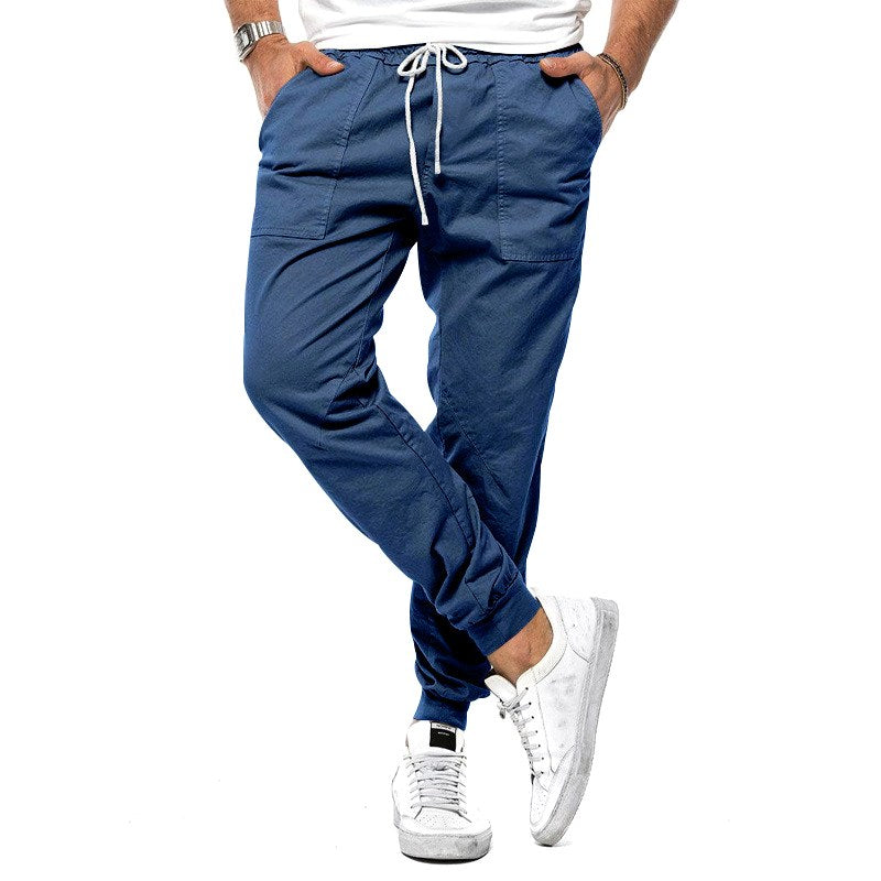 Max | Men's Slim-Fit Jogger Trousers, Drawstring Waist Casual Trousers | Animated Apparel | Jeansblau