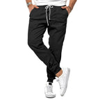 Max | Men's Slim-Fit Jogger Trousers, Drawstring Waist Casual Trousers | Animated Apparel | Black
