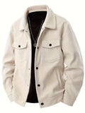 Wesley | Men's Corduroy Jacket with Classic Collar, Casual Overshirt | Animated Apparel