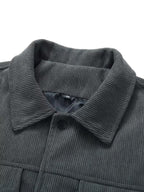 Wesley | Men's Corduroy Jacket with Classic Collar, Casual Overshirt | Animated Apparel