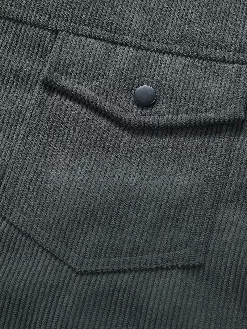 Wesley | Men's Corduroy Jacket with Classic Collar, Casual Overshirt | Animated Apparel