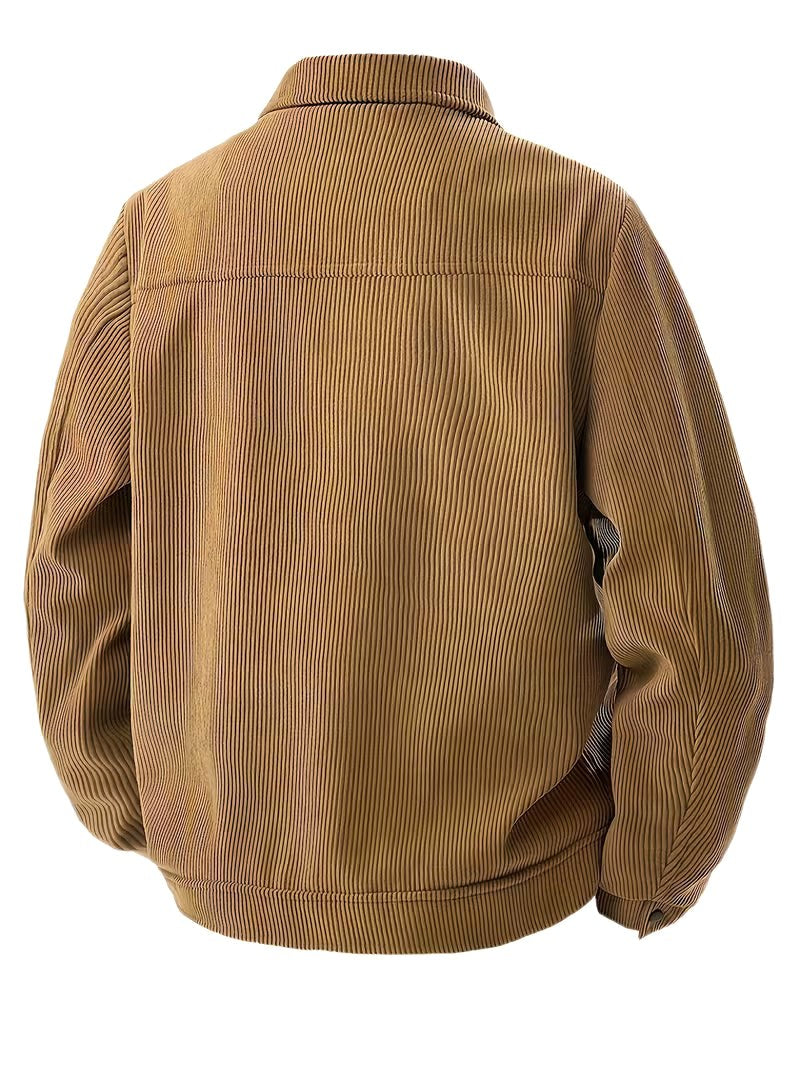 Wesley | Men's Corduroy Jacket with Classic Collar, Casual Overshirt | Animated Apparel