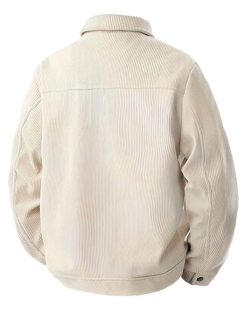 Wesley | Men's Corduroy Jacket with Classic Collar, Casual Overshirt | Animated Apparel