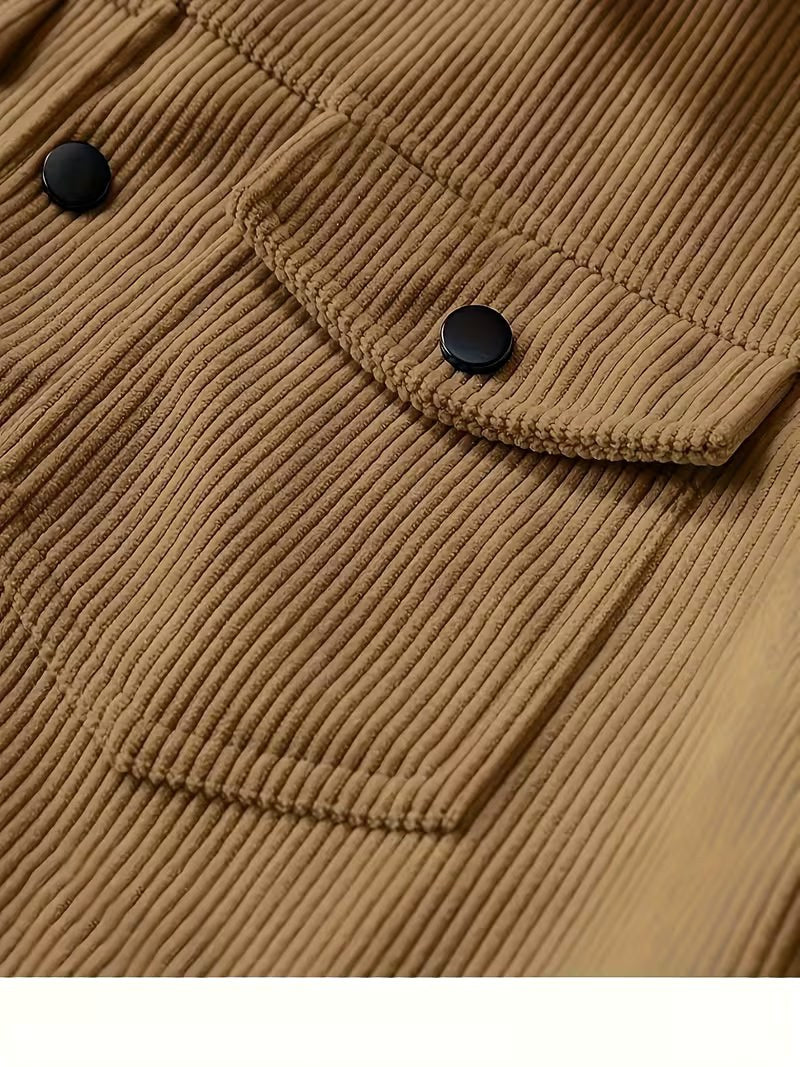 Wesley | Men's Corduroy Jacket with Classic Collar, Casual Overshirt | Animated Apparel